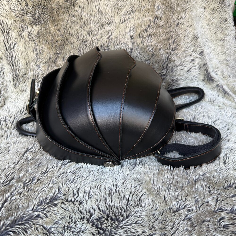 ❌ SOLD ❌ Italian Leather Accordion Backpack | First Layer Cowhide